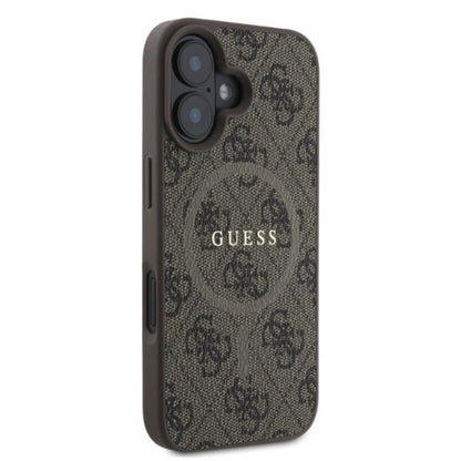 Guess 4G Ring Classic Logo MagSafe - iPhone 16 dėklas (rudas)