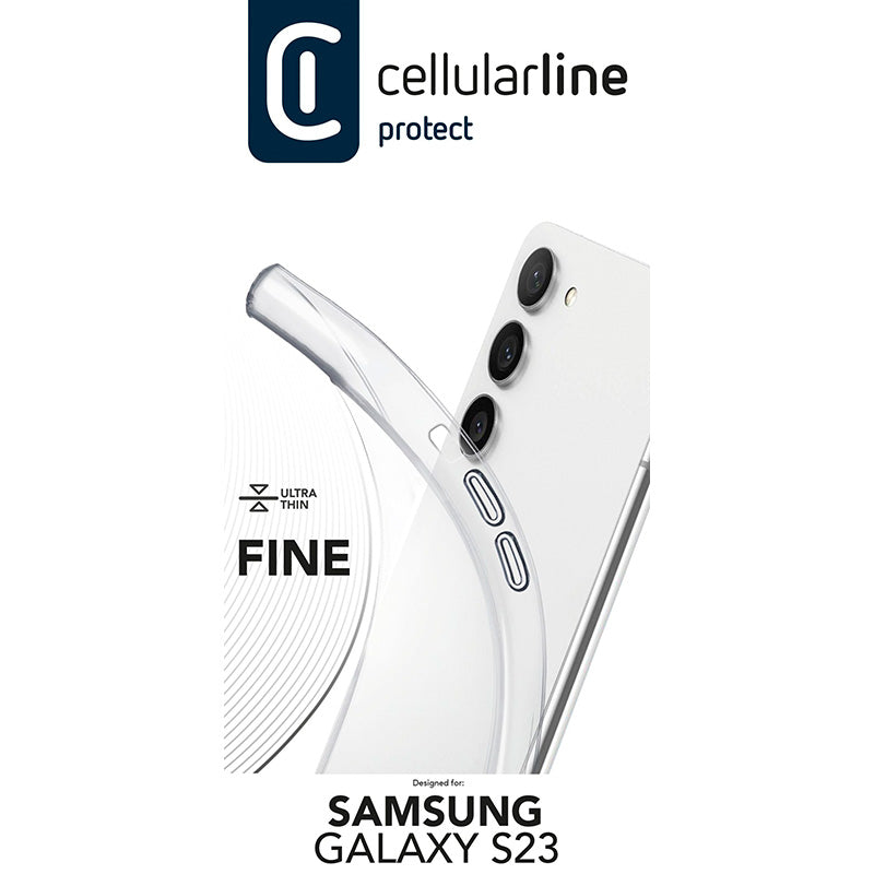 Cellularline Fine – dėklas, skirtas „Samsung Galaxy S23“ (permatomas)