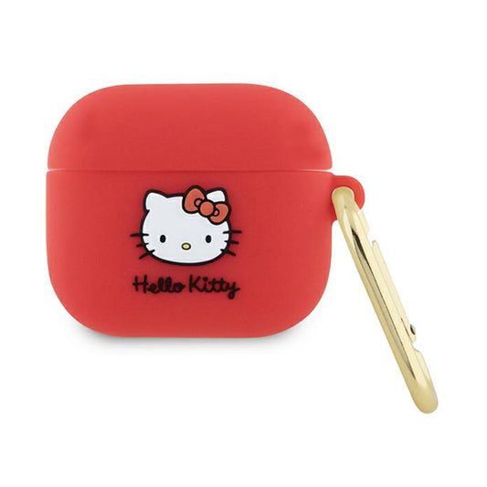 Hello Kitty silikoninis 3D Kitty galvos dėklas – dėklas, skirtas AirPods 3 (fuksija)