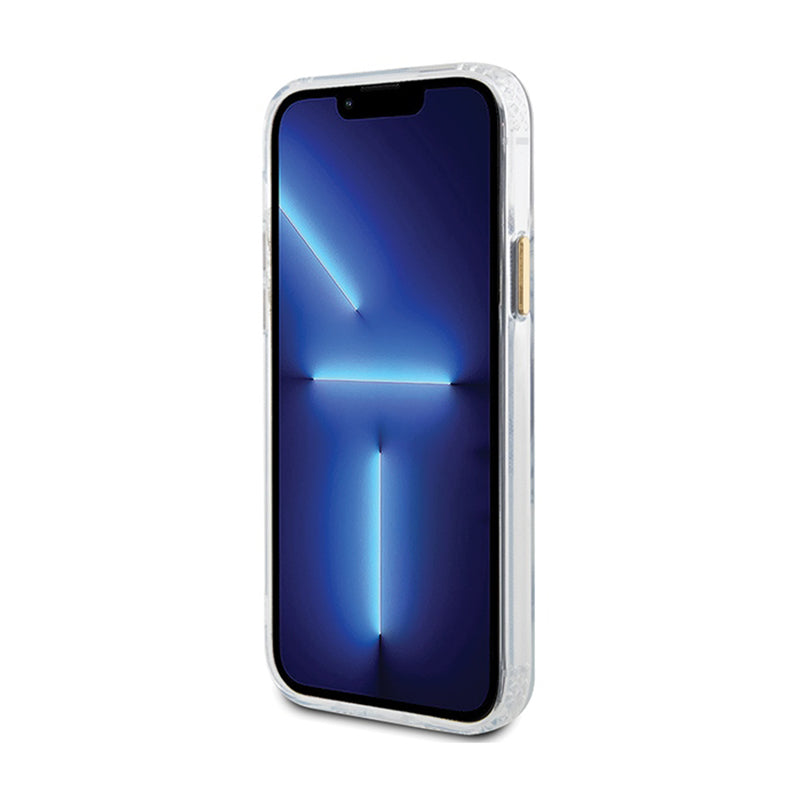 Guess Metal Outline MagSafe – dėklas skirtas iPhone 12 / iPhone 12 Pro (permatomas / auksinis)