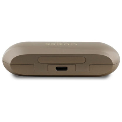 Guess prailgintas metalinis logotipas – „Bluetooth TWS“ ausinės + įkrovimo dėklas (aukso spalvos)