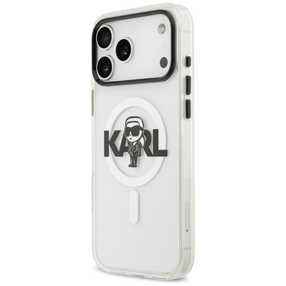 Karl Lagerfeld IML Karl Sketch Logo MagSafe dėklas iPhone 17 Pro Max (Skaidrus)