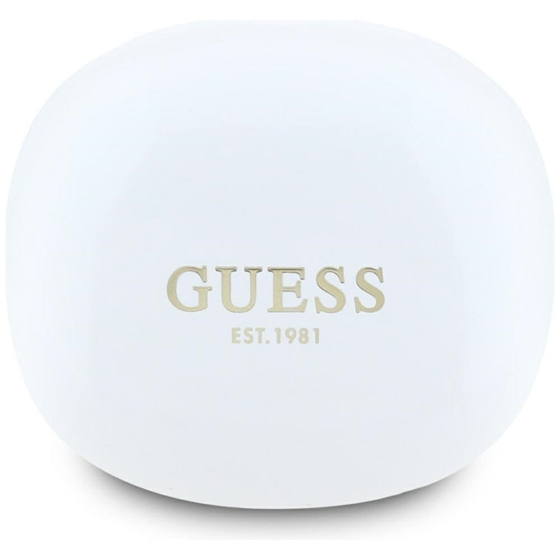 Guess Flat Classic Logo Electroplated - TWS ausinės + įkrovimo dėklas (balta)