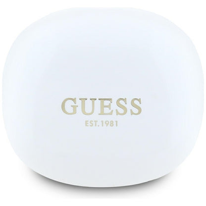 Guess Flat Classic Logo Electroplated - TWS ausinės + įkrovimo dėklas (balta)