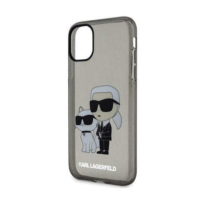 Karl Lagerfeld IML Glitter Karl & Choupette – iPhone 11 dėklas (juodas)