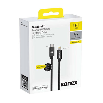 Kanex Premium DuraBraid USB-C to Lightning kabelis (sidabrinis)