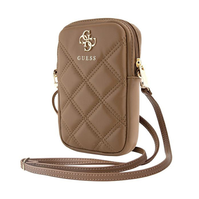 Guess Zip Quilted 4G - Telefono krepšys (rudas)