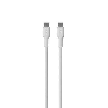 PURO ICON Soft Cable - USB-C prie USB-C kabelis, 1,5 m (baltas)