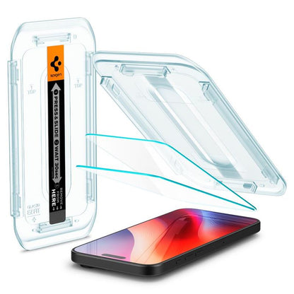 SPIGEN GLAS.TR "EZ FIT" grūdintas stiklas 2 vnt. iPhone 16 Pro / 17 / 17 Pro Skaidrus