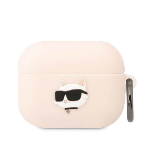 Karl Lagerfeld Silikoninis NFT Choupette galvos 3D dėklas - AirPods Pro (rožinis)