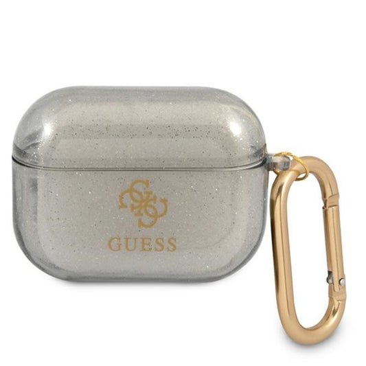 Guess Colored Glitter - dėklas, skirtas „Airpods Pro“ (juoda)