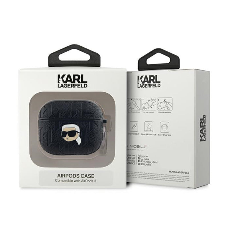 Karl Lagerfeld Monogram Karl Head - AirPods 3 dėklas (juodas)
