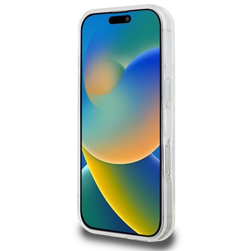 Karl Lagerfeld IML Metal Karl Head MagSafe – dėklas, skirtas iPhone 16 Pro (baltas)