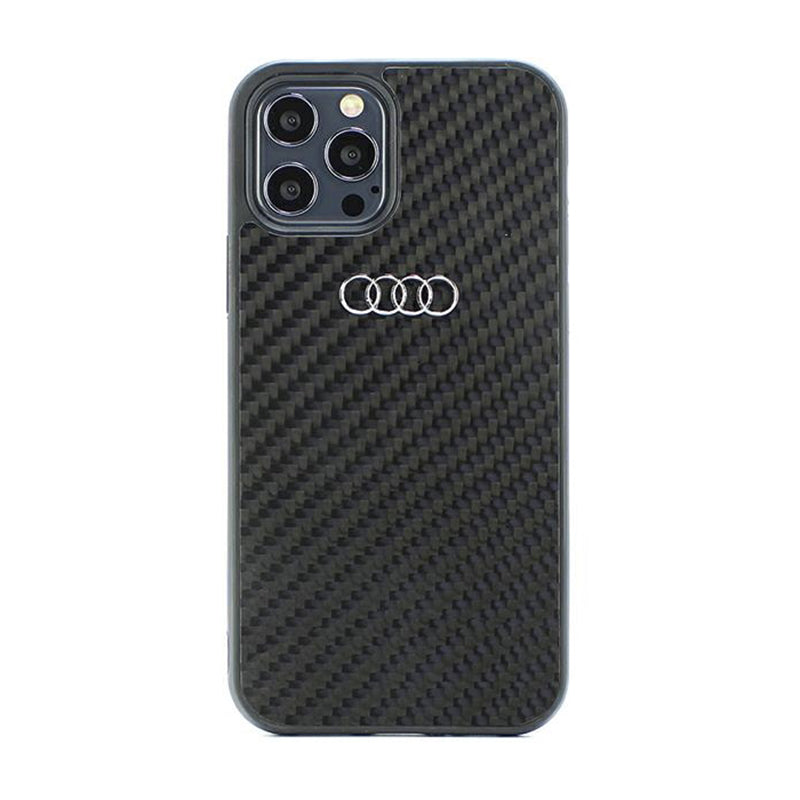 Audi Carbon Fiber – Dėklas, skirtas iPhone 12 / iPhone 12 Pro (juodas)