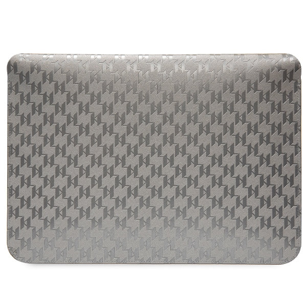 Karl Lagerfeld NFT Saffiano Monogram Ikonik Karl Sleeve - 14" nešiojamojo kompiuterio dėklas (sidabrinis)