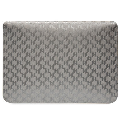 Karl Lagerfeld NFT Saffiano Monogram Ikonik Karl Sleeve - 14" nešiojamojo kompiuterio dėklas (sidabrinis)