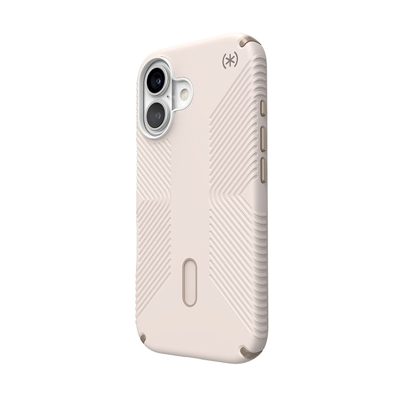 Speck Presidio2 Grip ClickLock & MagSafe – dėklas, skirtas iPhone 16 (bleached bone / heirloom gold / hazel brown)