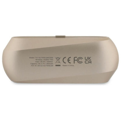 Guess prailgintas metalinis logotipas – „Bluetooth TWS“ ausinės + įkrovimo dėklas (aukso spalvos)