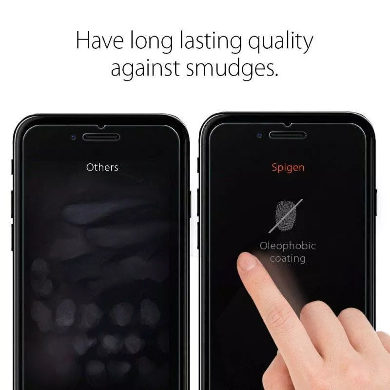 Spigen Alm Glass FC - Grūdintas stiklas iPhone SE (2022 / 2020) / 8 / 7 (juodas)