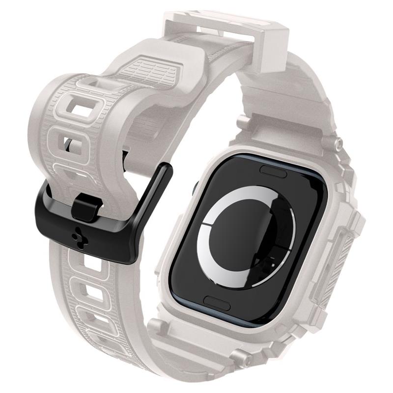 Spigen Rugged Armor Pro - dirželis su dėklu, skirtas Apple Watch 10 46 mm (smėlio spalvos)