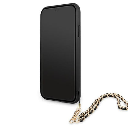 Guess Saffiano Chain – „iPhone 11“ dėklas (juodas)