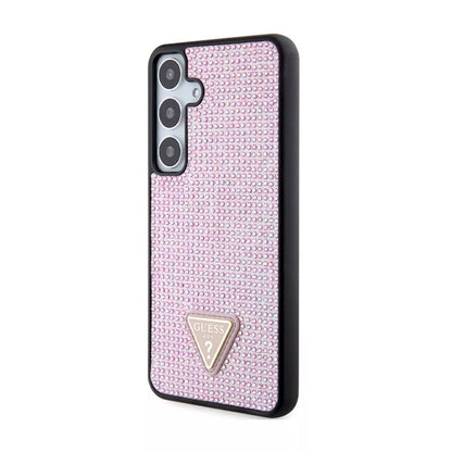 Guess Rhinestone Triangle - Dėklas Samsung Galaxy S24+ (rožinis)