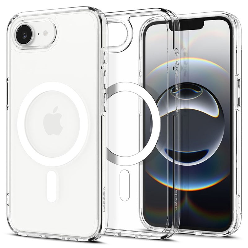 Spigen Ultra Hybrid Mag MagSafe dėklas, skirtas iPhone 17e / 16e (baltas)