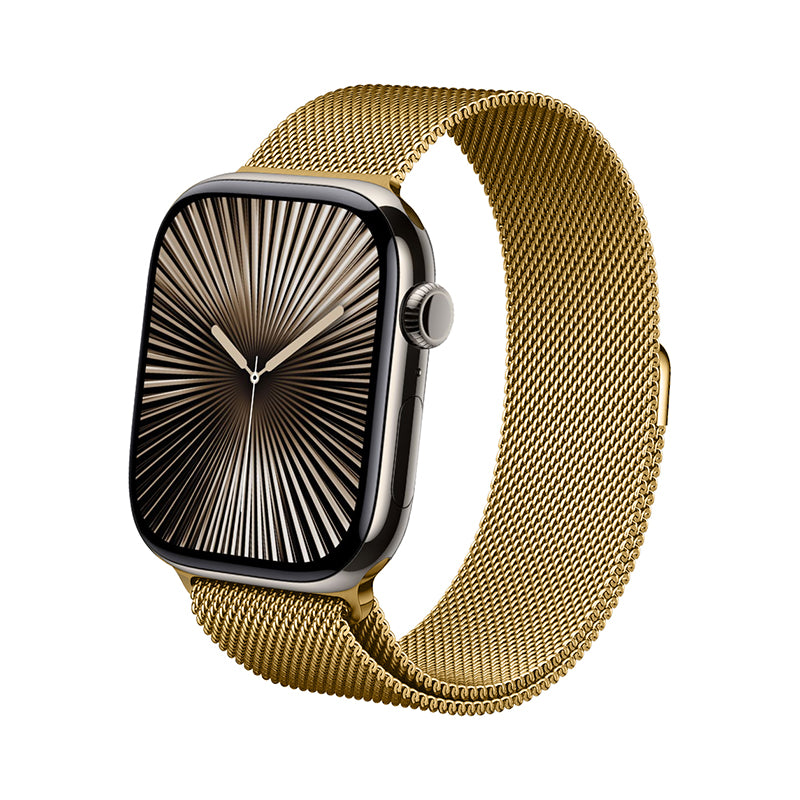 Crong Milano Steel - Nerūdijančio plieno apyrankė "Apple Watch" 44/45/46/49 mm (Auksinė)