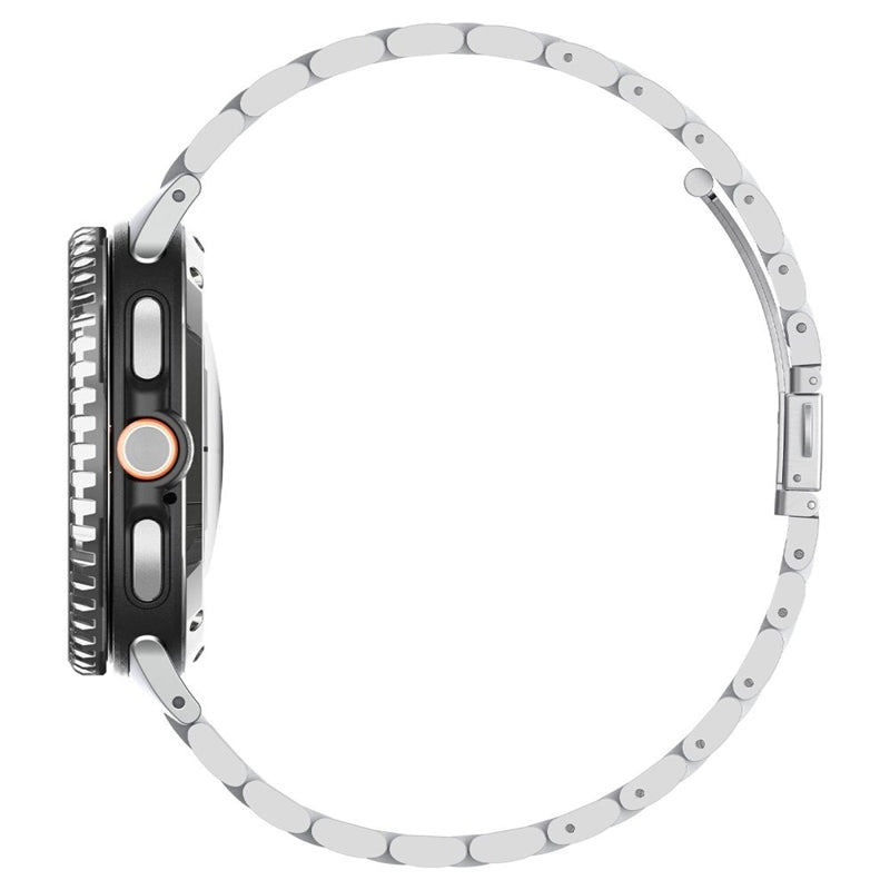 Spigen Bezel Tune Pro Diver - Dėklas / Apsauginis rėmelis, skirtas Samsung Galaxy Watch 8 Classic 46 mm (Sidabrinis)