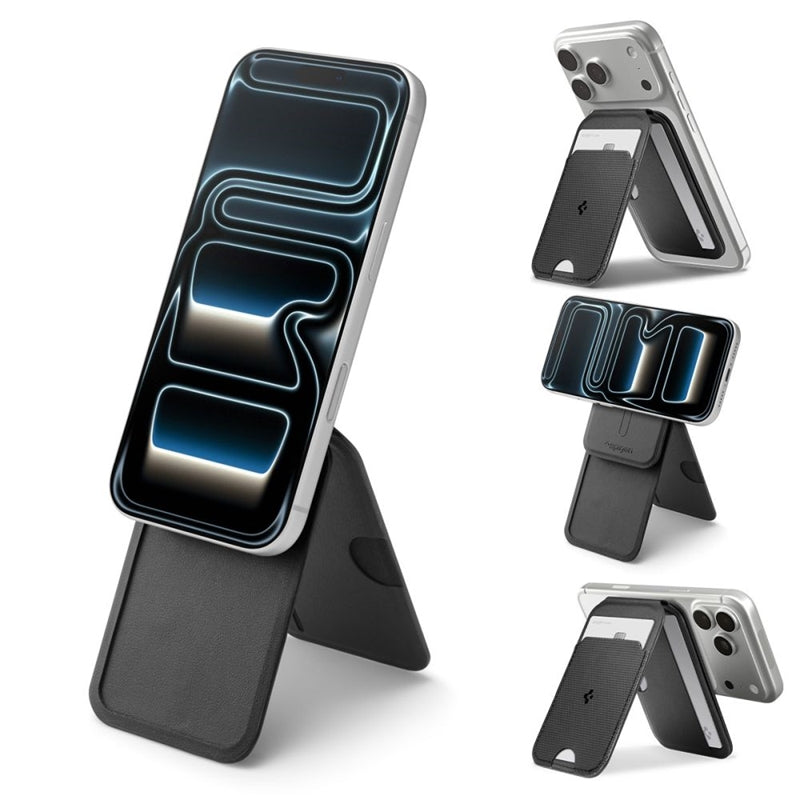 Spigen S314-2 Slim Fold Tripod MagSafe - Magnetinė piniginė su stovo funkcija (juoda)