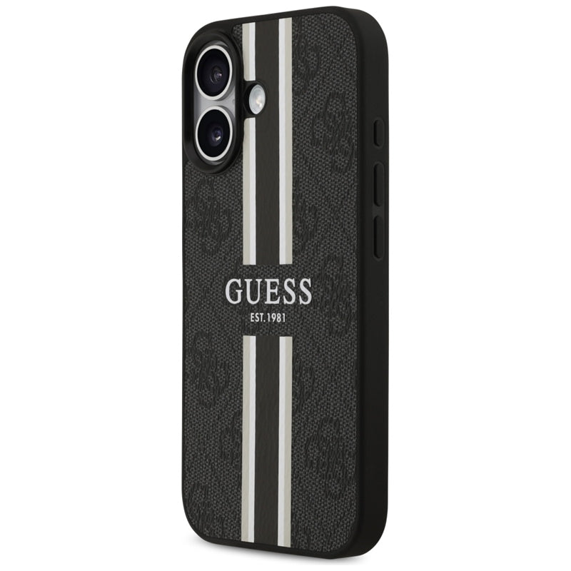 Guess 4G Printed Stripes MagSafe dėklas iPhone 17 (juodas)