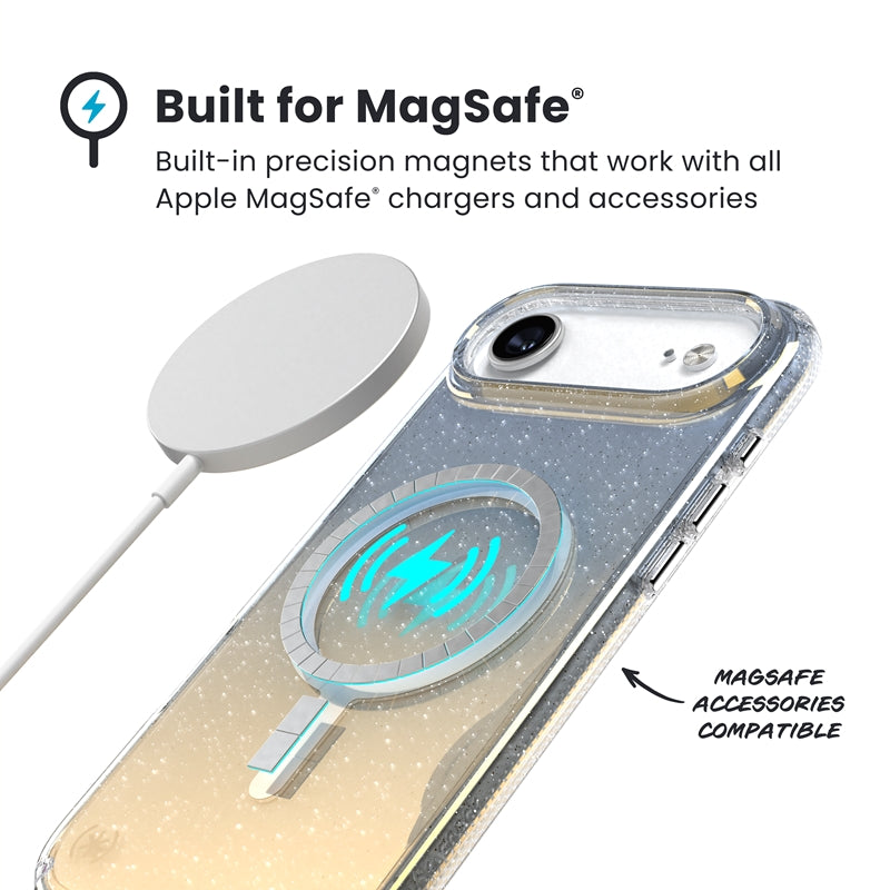 Speck Presidio Lux MagSafe - iPhone Air dėklas (Hyper Mirror Glitter / Sidabro Metalo)