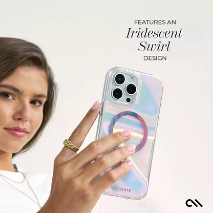 Case-Mate Soap Bubble MagSafe – dėklas iPhone 16 Pro Max (Perlamutro) telefonui