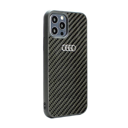 Audi Carbon Fiber – Dėklas, skirtas iPhone 12 / iPhone 12 Pro (juodas)