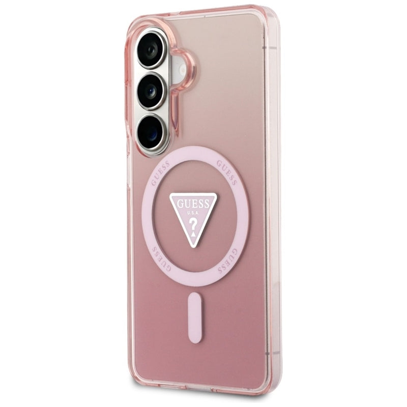 Guess IML Gradient Triangle MagSafe dėklas – Samsung Galaxy S26 (Rožinis)