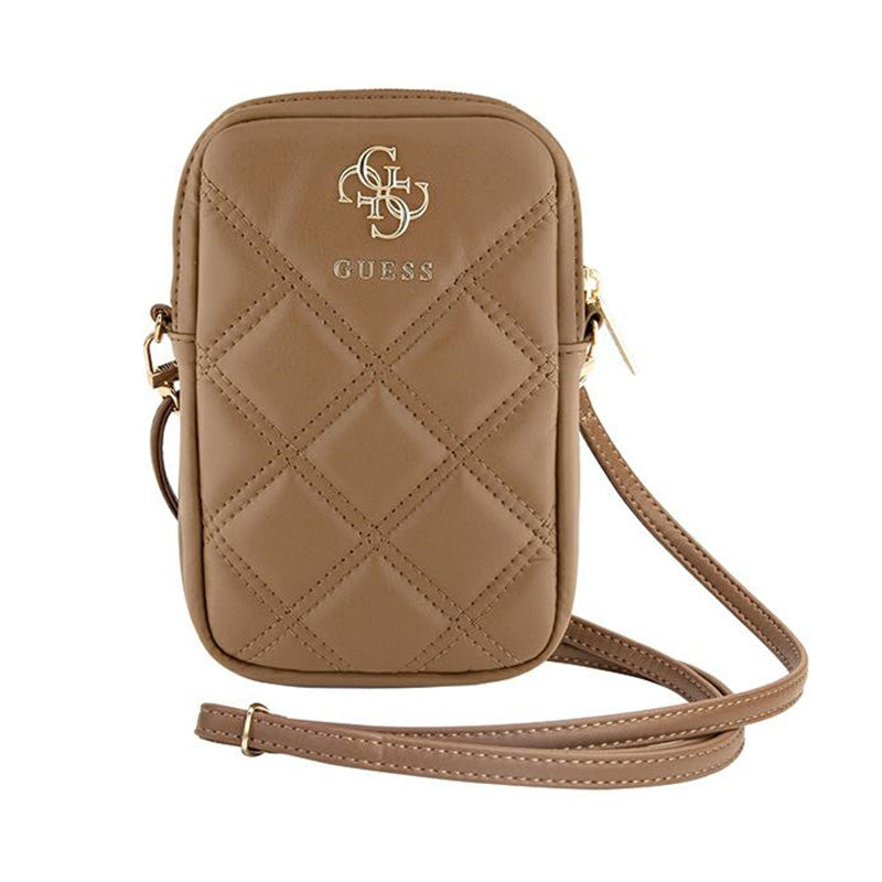Guess Zip Quilted 4G - Telefono krepšys (rudas)