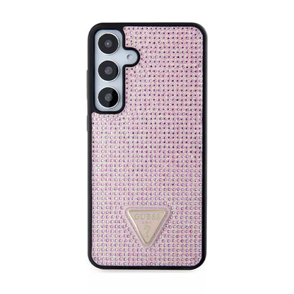 Guess Rhinestone Triangle - Dėklas Samsung Galaxy S24+ (rožinis)