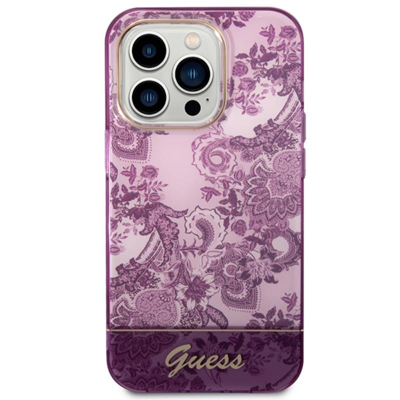 Guess Porcelain Collection – „iPhone 14 Pro Max“ dėklas (Fuksija)