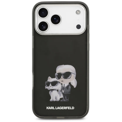 Karl Lagerfeld IML Aquarelle Karl & Choupette & Logo MagSafe - dėklas iPhone 17 Pro (juodas)