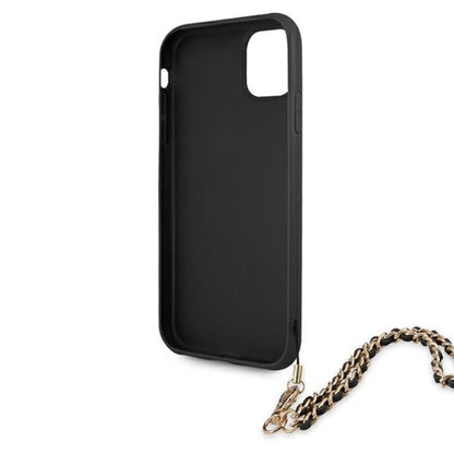Guess Saffiano Chain – „iPhone 11“ dėklas (juodas)