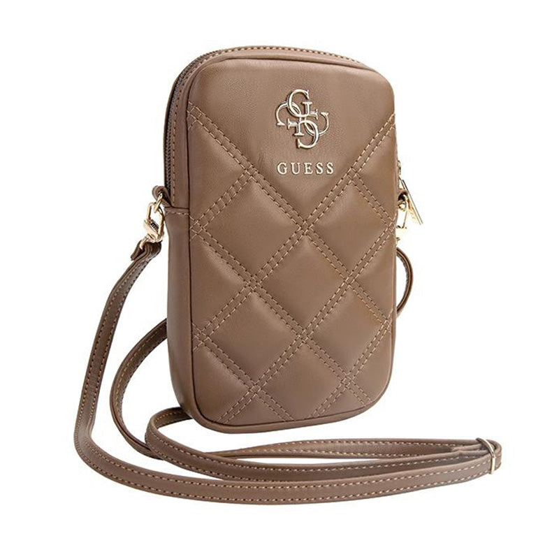 Guess Zip Quilted 4G - Telefono krepšys (rudas)