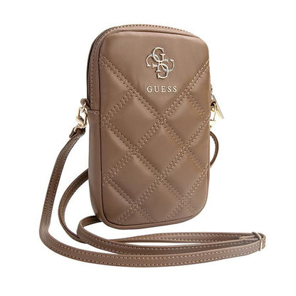 Guess Zip Quilted 4G - Telefono krepšys (rudas)