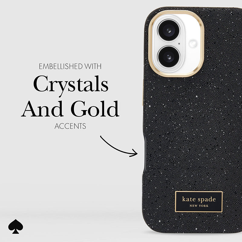 Kate Spade New York Crystal Pave MagSafe – „iPhone 16“ dėklas (Nightfall)