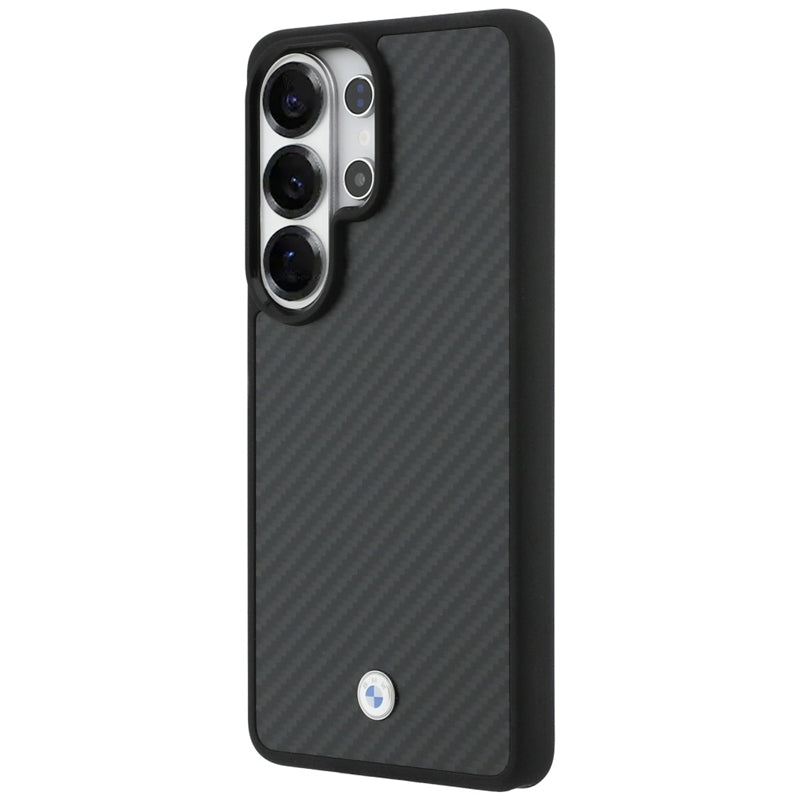 BMW magnetinis dėklas „Carbon Fiber MagSafe“ – „Samsung Galaxy S26 Ultra“ (juodas)