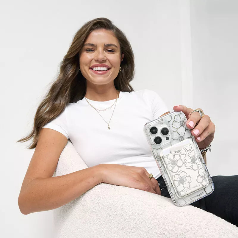 Case-Mate Floral Gems MagSafe – dėklas iPhone 16 Pro Max (auksinis)