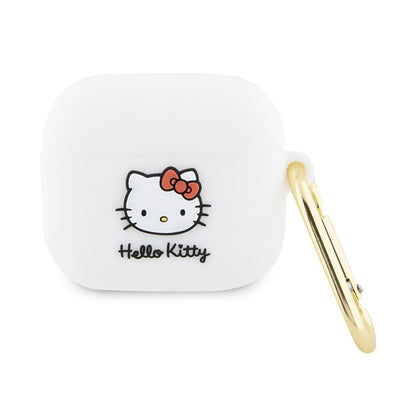 „Hello Kitty“ silikoninis 3D „Kitty Head“ dėklas, skirtas „AirPods 3“ (baltas)