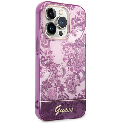 Guess Porcelain Collection – „iPhone 14 Pro Max“ dėklas (Fuksija)