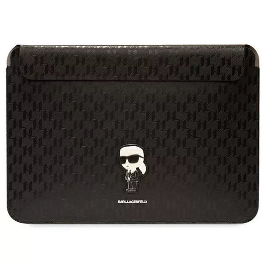 Karl Lagerfeld NFT Saffiano Monogram Ikonik Karl Sleeve – 14 col. nešiojamojo kompiuterio dėklas (juodas)