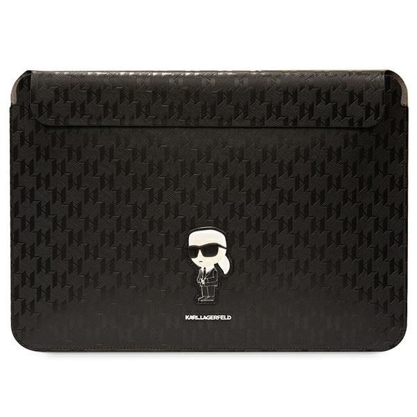 Karl Lagerfeld NFT Saffiano Monogram Ikonik Karl Sleeve – 14 col. nešiojamojo kompiuterio dėklas (juodas)
