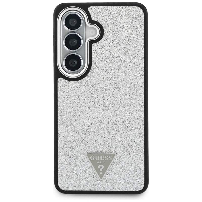 Guess Fixed Glitter Triangle MagSafe dėklas (Sidabrinis) skirtas Samsung Galaxy S26